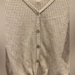 Altar'd State Altar’d‎ State Pink Blush Taupe Thermal Tie Front Button Down Shirt size Medium Photo 2