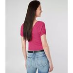 Buckle NWT Womens  BKE Core Ribbed Double V Neck Short Top in Rose Violet - Sz S Photo 1