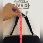 American Vintage VINTAGE HANDBAG PURSE CLUTCH BLACK TECTURE GOLD FRAME SNAP CLOSURE EUC POCKETS Photo 15