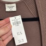 Abercrombie & Fitch NWT Abercrombie Cutout Midi Ribbed Sweater Dress in Taupe - Size XL Photo 5