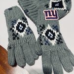 NFL Team  New York Giants Touch Gloves & Hat beanie Fair Isle Knit Ultra Game Photo 2