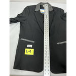 Anne Klein Womans Ann Klein 1 Button Long Sleeve Blazer Black XL Faux Leather Collar NWT Photo 5