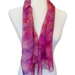 VTG 60's 70's Burner All Silk Multi Color‎ Psychedelic Pattern Purple Red 42x12 Photo 2