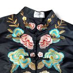Vintage Madame Butterfly Black Embroidered Mandarin Jacket Size 4 Photo 3