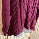 Arizona Jeans Arizona Jean Co Burgundy Red Loose Cable Knit Vneck Soft Sweater X Large Photo 2