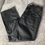 Topshop NWT  Black Coated Straight Leg Raw Hem Jeans W25 Moto Y2K 90’s Photo 7