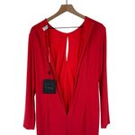 Mac Duggal  Long Sleeve Keyhole Draped Gown Red Sz 10 NWT Formal Maxi Dress 55708 Photo 10