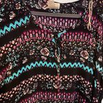 belle du jour  Boho Black and Pink Patterned Boho Top Size Large Photo 2