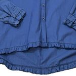 Zanzea blue button down shirt size large long sleeve Photo 2