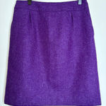 Boden Purple Wool Blend A Line Skirt Pockets Front Zipper Back Women US Size 6L Photo 0