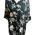 Knot Sisters  Orchid Floral Button Front Shirt Short Sleeve Green Size Medium NWT Photo 0