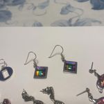 Lot Of 5 Dangle Costume Earrings Pierced Silver Tone Metal Photo 6