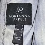 Adrianna Papell  4 silver short sleeve lace stretch tule gown wedding bridesmaids Photo 6