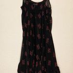 Free People  Intimately Free Black Slip Dress Ruffle Floral Size XS Photo 5