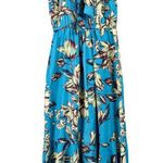 Band of the Free Blue Floral Strappy Ruffle Midi Dress Size XS Slit Skirt Photo 1