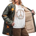 easel Reversible Jacket Quilted Starfish or Schnauzer Sherpa, Size L New w/ Tag Photo 3