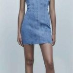 ZARA Denim Bandeau Dress Size XS NWT Blogger Favorite Photo 0