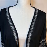 Chloe & Katie Black Embroidered Kimono Coverup Size M Photo 1