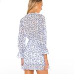 Tularosa  Serafina Floral White Blue Long Sleeve Romantic Mini Dress Size Small Photo 2