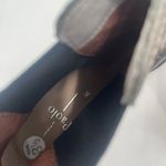 LINEA PAOLO Tate Boots Size 8.5 Metallic Camo Silver Lug Sole Black Stretch NEW Photo 4