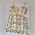 Aeropostale Spaghetti Strap Plaid Mini Dress w/ Slit @ Hem Brown/Cream Sz L Photo 9