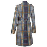 CAbi Highclere Plaid Trench Coat NWOT size Medium Blue Belted #6248 Cotton Photo 1