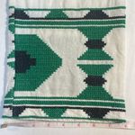 ZARA  Embroidered Linen Blend Pants White Green Aztec Design Pocket Blogger Fav S Photo 13