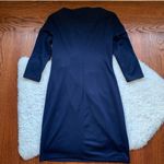 ⭐️ Navy Blue Crewneck Gold Lock 1/2 Sleeve Dress 8P Photo 6