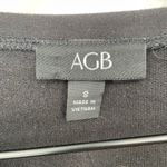 AGB Black Three Quarter Sleeve High Low Top with Print Underlay Size S Photo 2