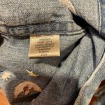 Christopher & Banks  Denim Shirt Jacket Christmas Snowmen Medium Photo 5