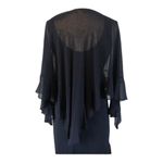 David's Bridal formal sleeveless long navy beaded tiered dress with shawl size 4 Photo 11