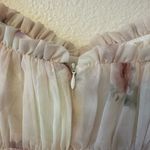 Chic Floral Long Sleeve Dress Size S Tan Photo 3