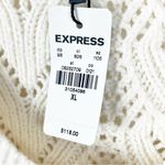 EXPRESS  Cream Knit Long Sleeves Pearl Embellished Buttons Cardigan, Size XL Photo 4