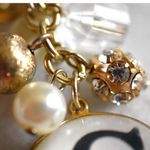 Source Unknown NWT S Monogram Bag Charm Purse Tassel Beaded Gold Tone 3.5" Keychain Photo 1