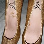 It's Ok Glitter Stiletto 5” High Heels Womens SZ 7.5 M Gold Platform Pumps Prom Photo 4