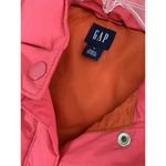 Gap Womens Large Pink Puffer Vest Full Zip Pockets Big Snap Cinched Waist Photo 7