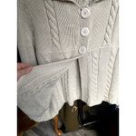 Pacific Heights Y2K Cream Cable Knit Chunky Babydoll Sweater Cardigan Medium Rib White Photo 4