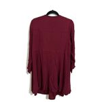 Torrid  Dress Size 1/14-16 Women's Mini Gauze Lace Up Skater Maroon Long Sleeve Photo 2