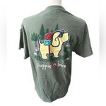 Gildan Puppie Love Green Camping Dog Graphic T-Shirt Outdoor Adventure Style Photo 2