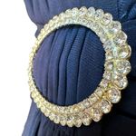 R & M Richards Navy Blue Faux Wrap Short Sleeve Stretch Cocktail Dress Size 10P Photo 6