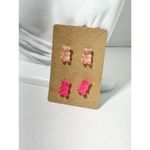 Gummy Bear Novelty Candy Lollies Earrings Studs 2 pairs Peach Pink Statement Pink Photo 4