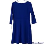maison Jules womens large dress bright sapphire half sleeve knee length new Blue Photo 2