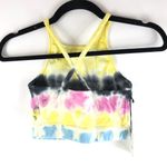 Electric & Rose Sports Bra Crop Top Crossover Straps Tie Dye Yellow Pink Blue XS Photo 1