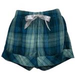 Victoria's Secret  Lounge SHORTS Sleepwear Green Flannel Silver Metallic Size XS Photo 0