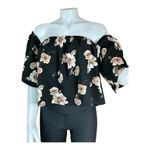 J.O.A. Los Angeles Black Floral Off-Shoulder Top Size: Small FLOWER TOP Photo 5