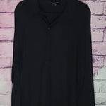 Universal Standard  POPOVER BLACK STRETCHY LONG SLEEVE BLOUSE NEUTRAL MODEST M Photo 0