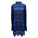Free People Blue Simone Mock Neck Lace Mini Dress Size Medium Photo 1