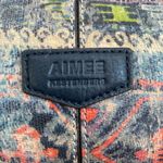 Aimee Kestenberg  Coated Batik Pattern Faux Leather Dark Blue Trim Bag Purse $248 Photo 2