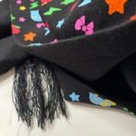 Sanrio Hello Kitty Black Colorful Rainbow Knit Rectangle Scarf Cute Back to School 2007 Photo 7