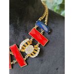 Women's Statement Multicolor Gemstone Necklace With Gold Chain And Lobster Lock Photo 3